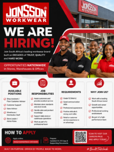 JONSSON WORKWEAR IS HIRING!